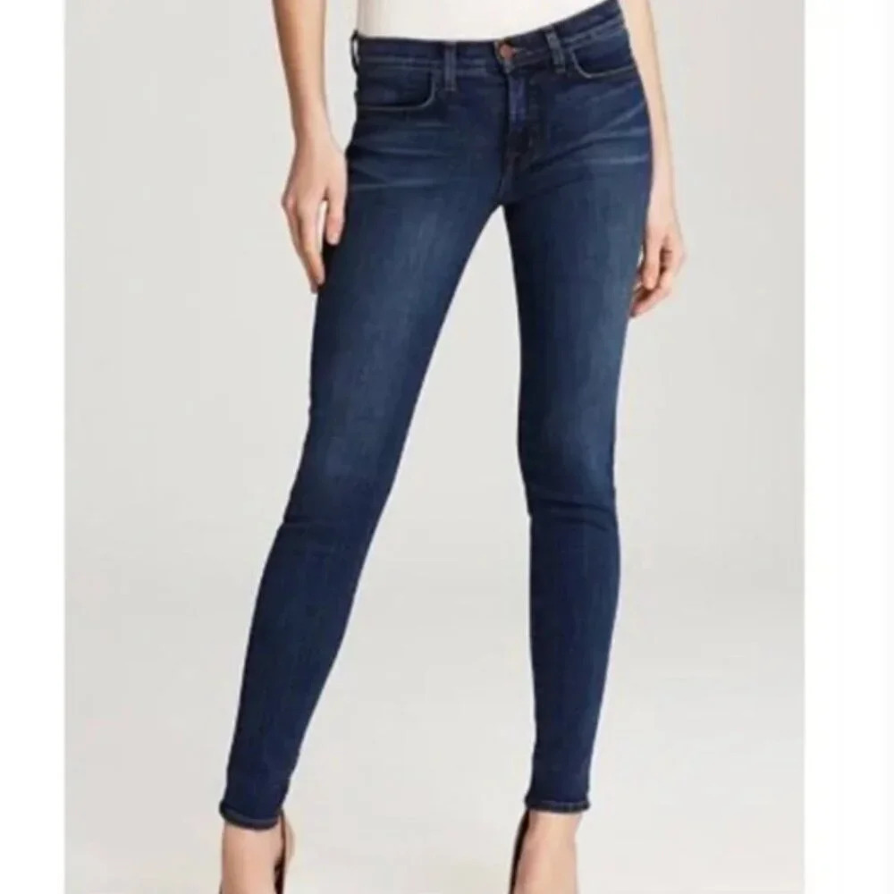 J Brand Mid Rise Super Skinny Jeans Blue Bell Women's Size 26
